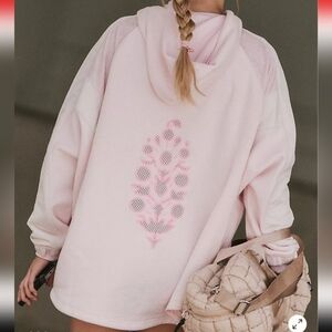 NWT FREE PEOPLE Movement Pink Logo Hoodie